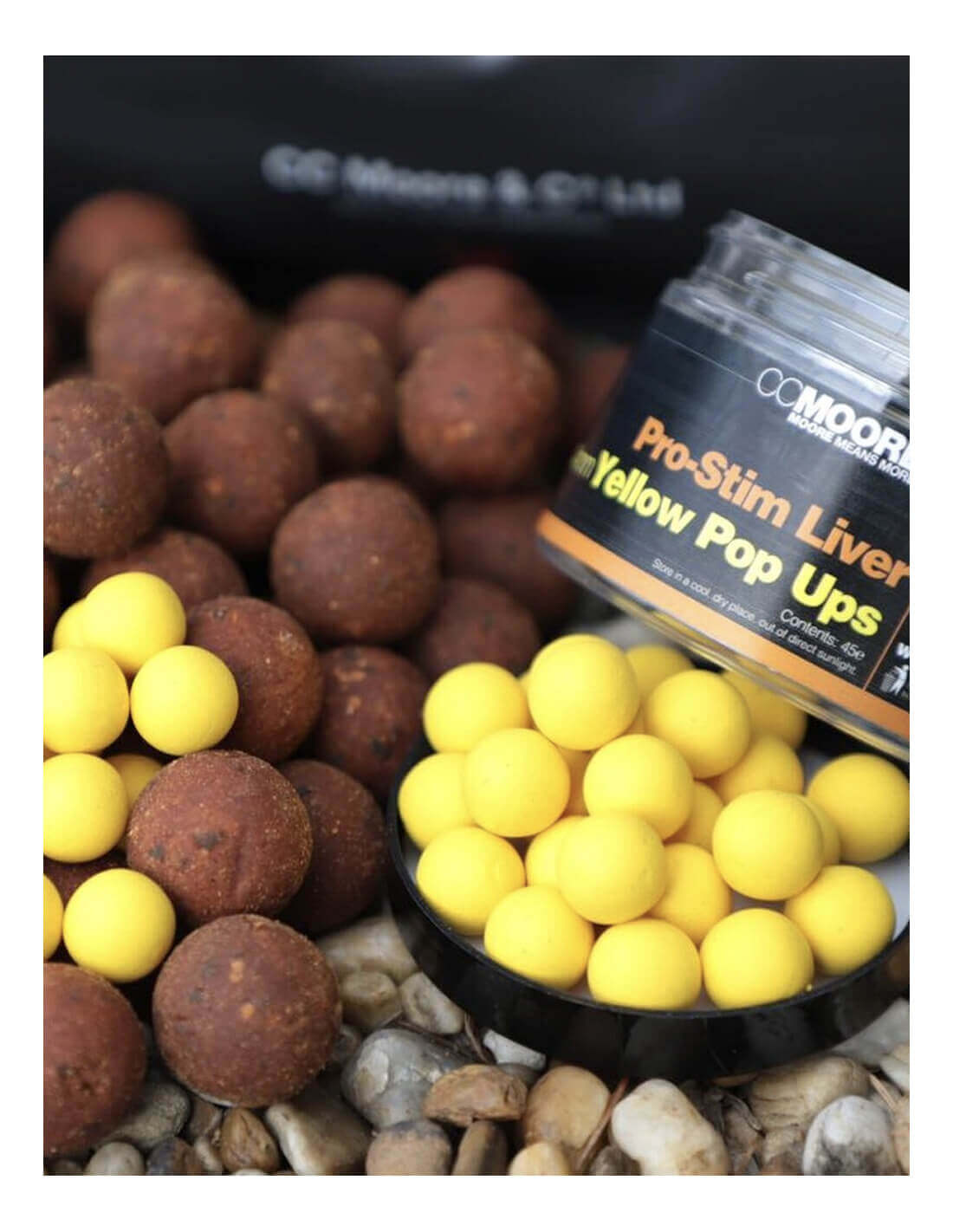 Pop ups Ccmoore Pro-Stim Liver Amarillo 14 mm - Tienda Carpfishing