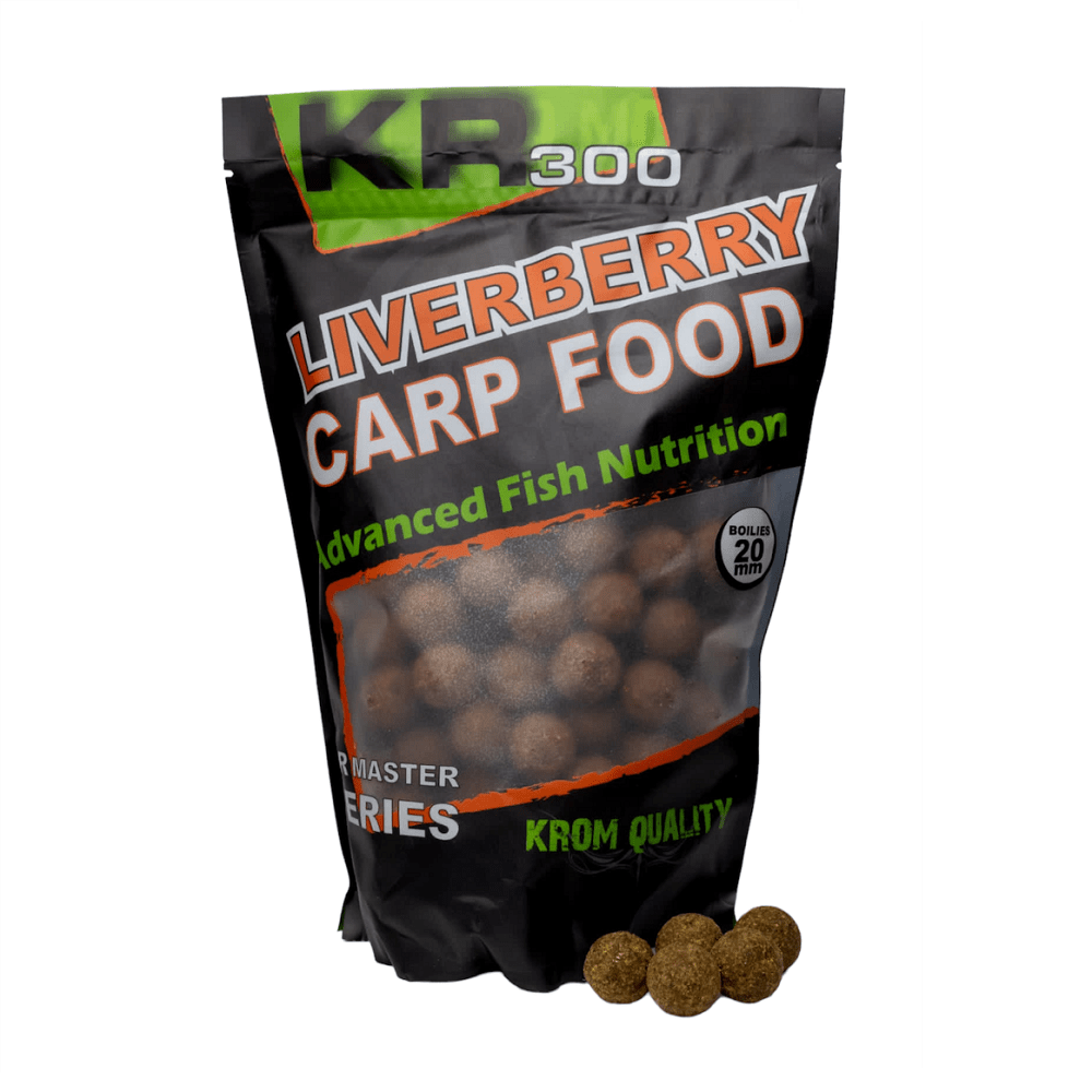 Boilies Krom Quality KR300 LiverBerry 20 mm 800G - Tienda Carpfishing