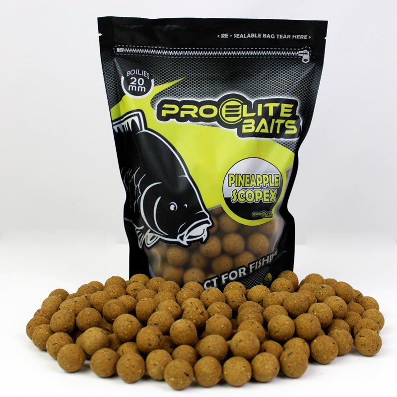 Boilies Pro Elite Baits Piña Scopex 20mm - Tienda Carpfishing