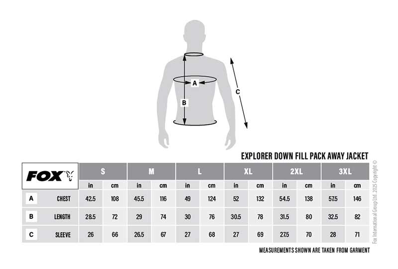 Chaqueta plegable Fox Explorer con relleno de plumón - Tienda Carpfishing