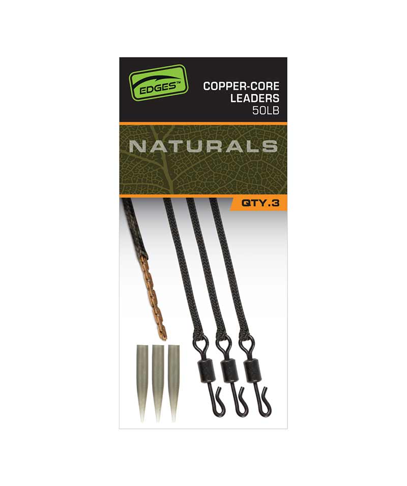 Copper - Core Leaders Fox Edges Naturals 50 lb - Tienda Carpfishing