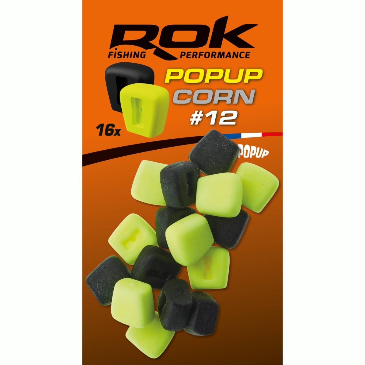 Maíz Pop up Rok Fishing Amarillo/Negro 12 - Tienda Carpfishing