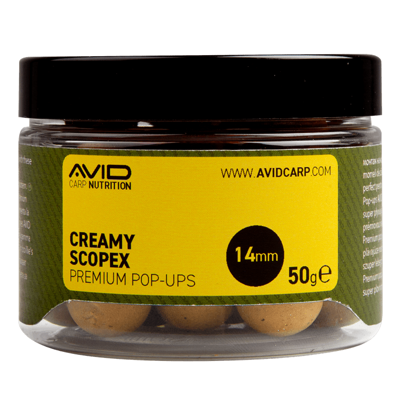 Pop ups Avid Carp Premium Creamy Scopex 14 mm - Tienda Carpfishing