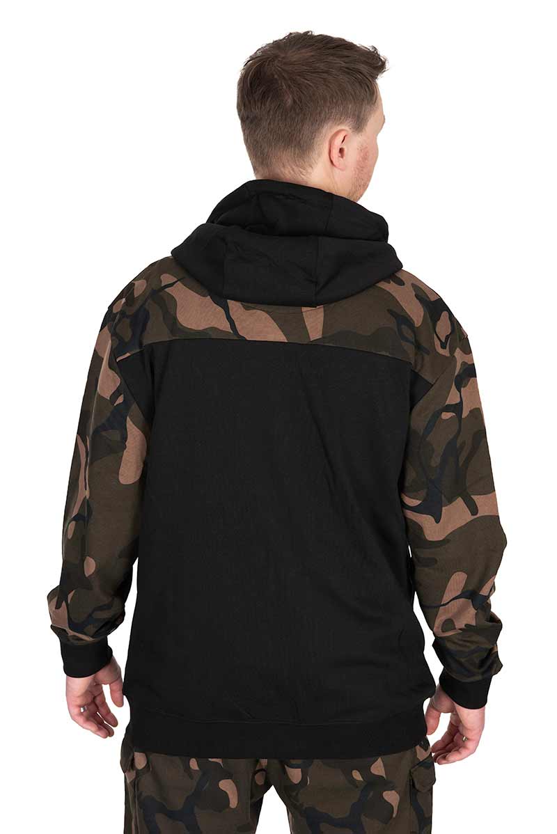 Sudadera Fox LW Negro y Camo con capucha y cremallera - Tienda Carpfishing