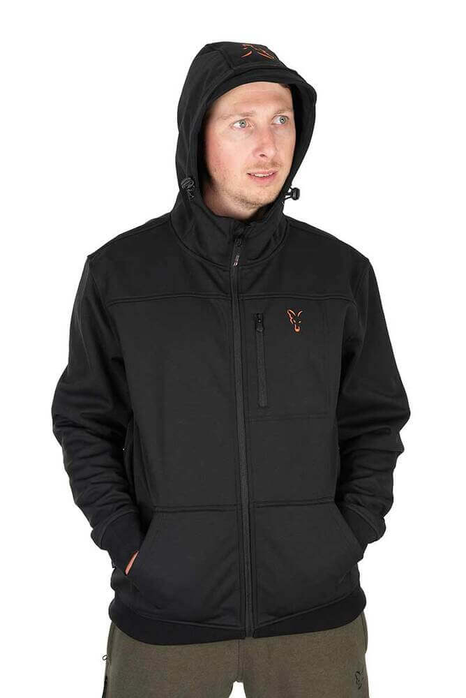 Sudadera Fox Shell Negra/Naranja - Tienda Carpfishing