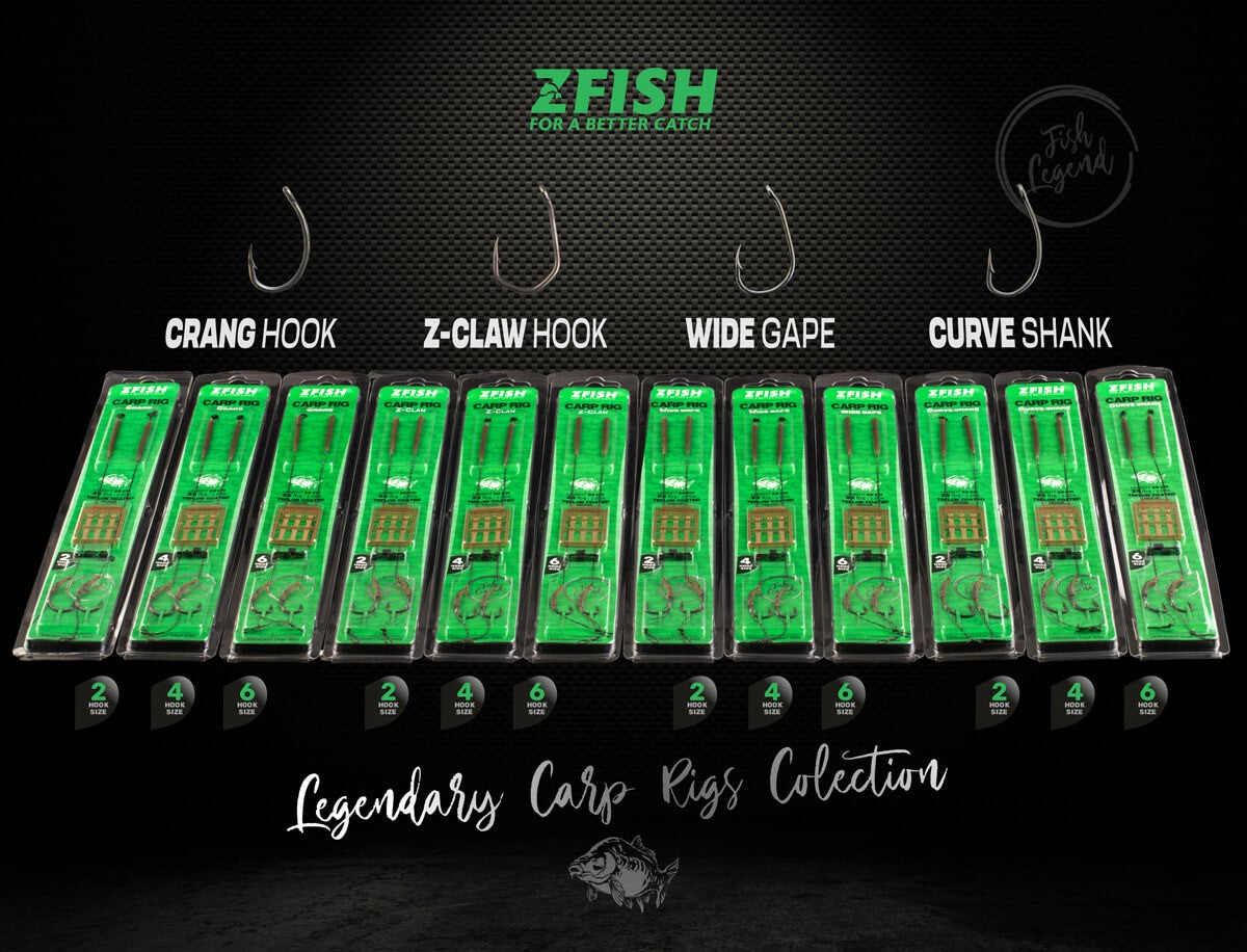 Háčky  namontované Zfish Curve Shank