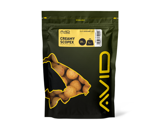 Boilies Avid Carp Krémový Scopex 20 mm