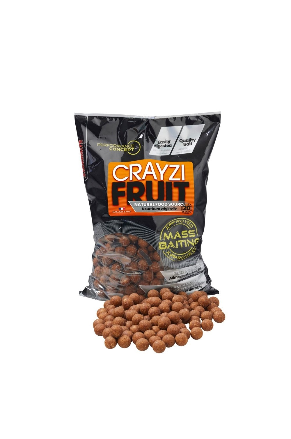 Boilies Starbaits Hromadné vábení Crayzi Fruit - 20 mm 3 kg