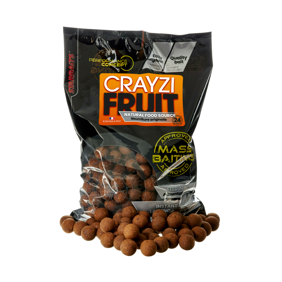 Boilies Starbaits Hromadné vábení Crayzi Fruit - 24 mm 3 kg