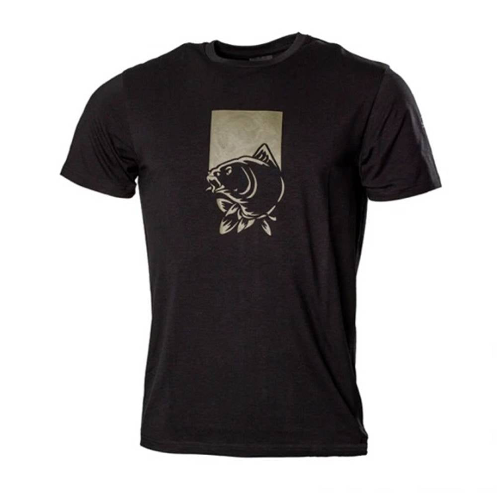 Tričko Nash Make It Happen Fish Logo Black S