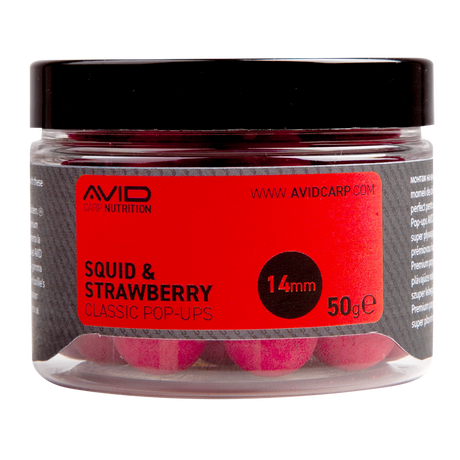 Pop ups Avid Carp Squid & Strawberry 14 mm - Tienda Carpfishing