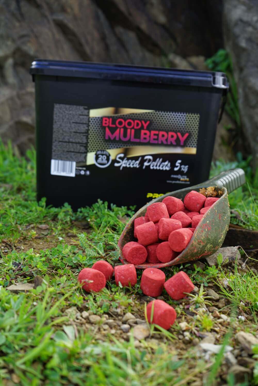 Rychlost Pellets Pro Elite Baits Gold Bloody Mulberry 20 mm 5 Kg