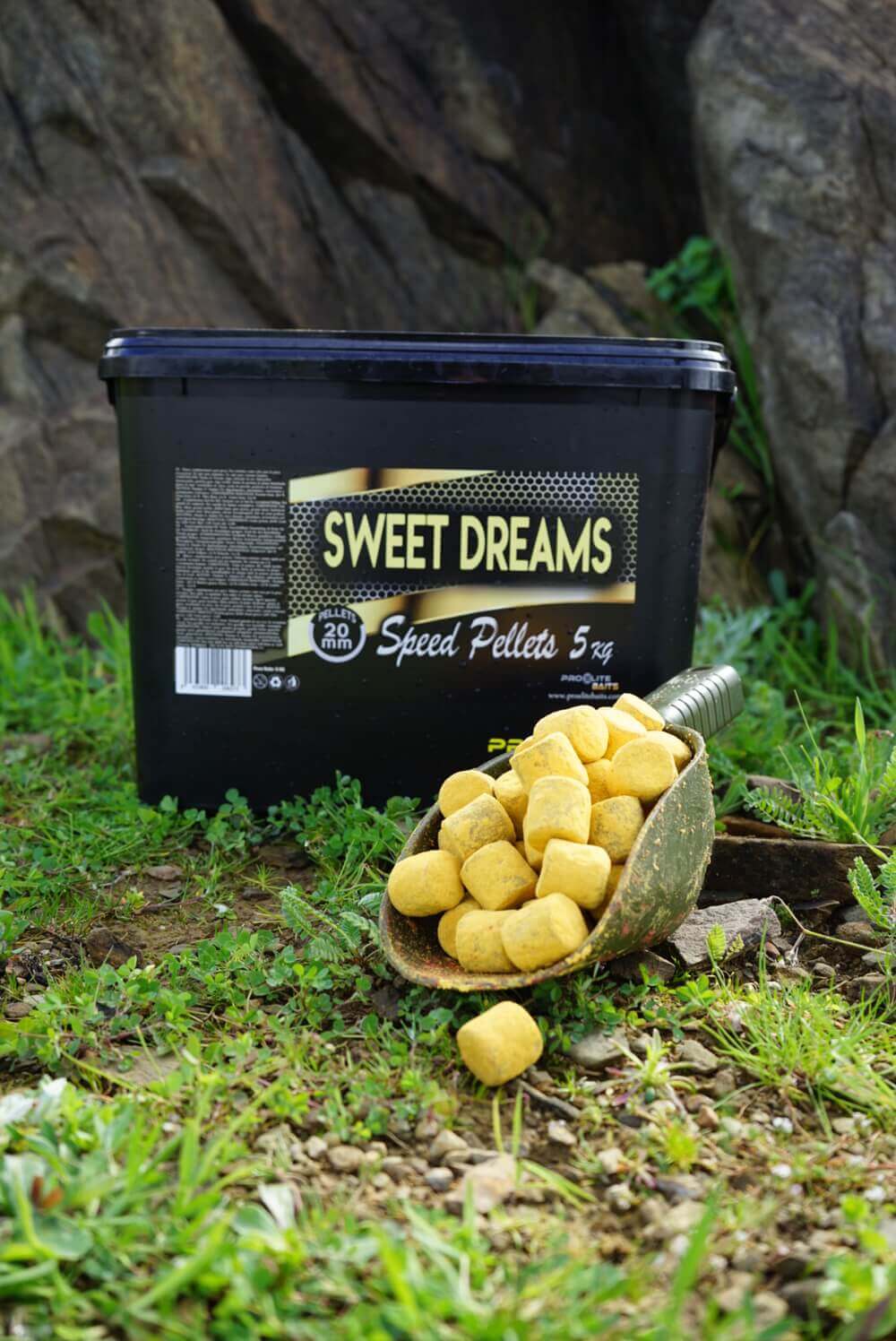 Rychlost Pellets Pro Elite Baits Gold Sladké sny 20 mm 5 Kg