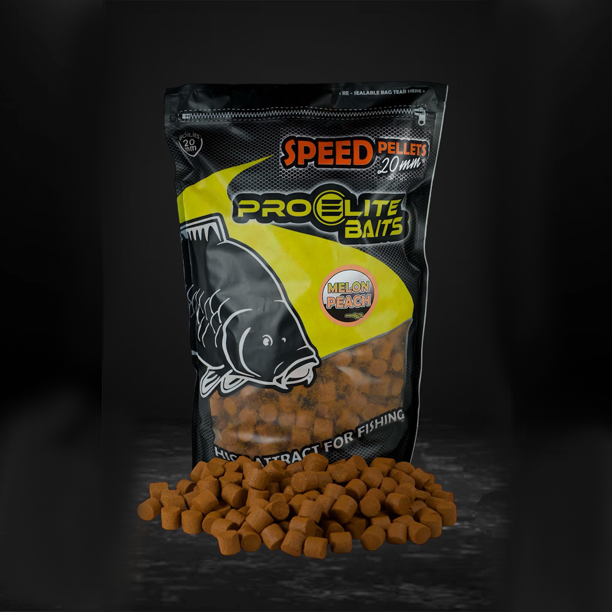 Rychlost Pellets Pro Elite Baits Meloun & Peach 20 mm 4,5 kg