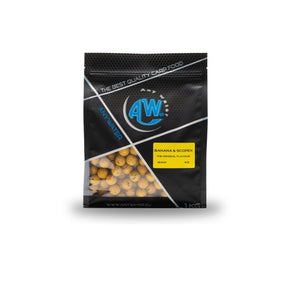 Boilies Any Water nahoře Boilies Banán & Scopex 16 mm 1 kg - Tienda Carpfishing