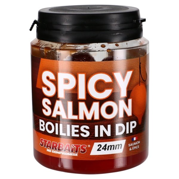 Boilies in Dip Starbaits Spicy Salmon 24 mm - Tienda Carpfishing