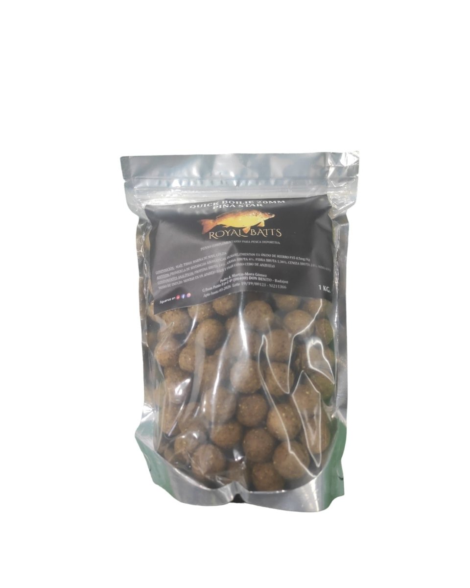 Boilies Royal Baits Piña Star 20mm - Tienda Carpfishing