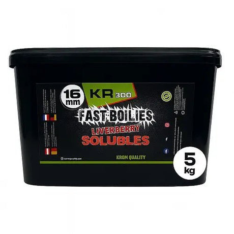 Boilies Solubles Krom Quality KR300 LiverBerry 16 mm 5KG - Tienda Carpfishing