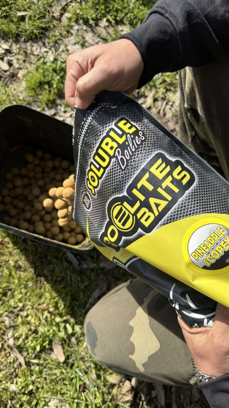 Boilies Solubles Pro Elite Baits Piña Scopex 20 mm 3,5 Kg - Tienda Carpfishing