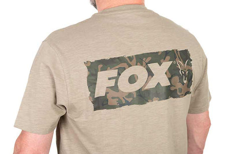 Camiseta Fox LW Print T Caqui - Tienda Carpfishing