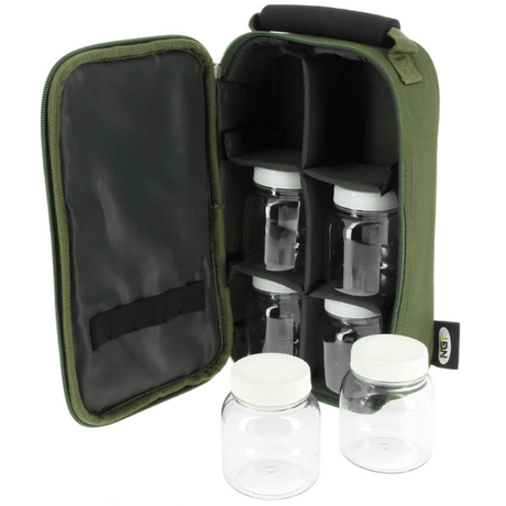 Macuto con 6 botes para cebos NGT - Tienda Carpfishing