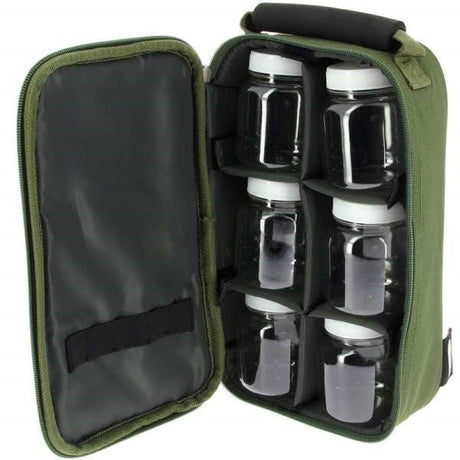Macuto con 6 botes para cebos NGT - Tienda Carpfishing