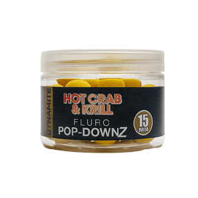 Pop Downz Dynamite Baits Hot Crab & Krill Fluoro 15 mm - Tienda Carpfishing