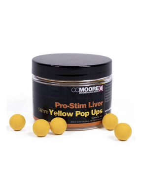 Pop ups Ccmoore Pro - Stim Liver Amarillo 14 mm - Tienda Carpfishing