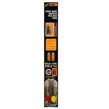 Anzuelos montados Fox Wide Gape beaked PVA - Tienda Carpfishing