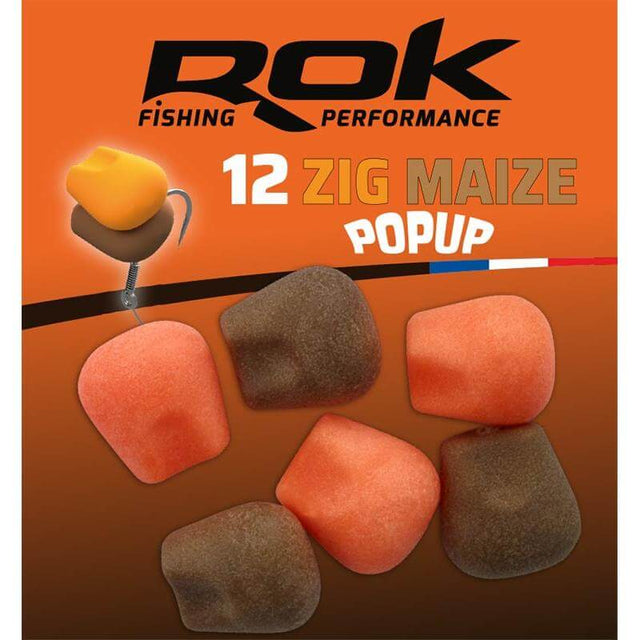 Maíz Zig Pop Up Rok Fishing Naranja/Marrón - Tienda Carpfishing