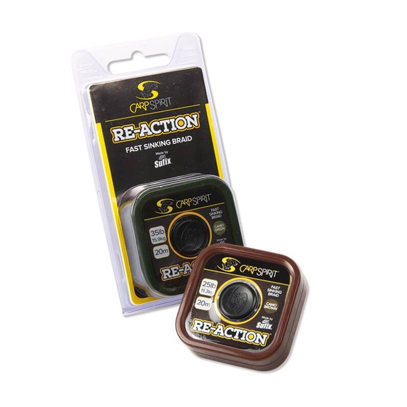 Trenzado Carp Spirit Re - Action Camo Marrón 35 Ib 20 m - Tienda Carpfishing